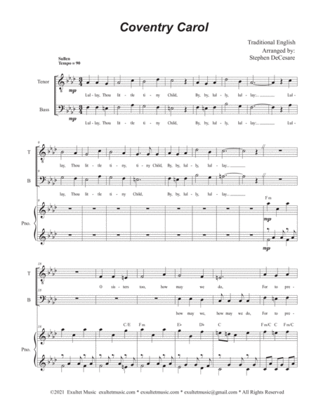 Coventry Carol (Duet for Tenor and Bass solo) image number null