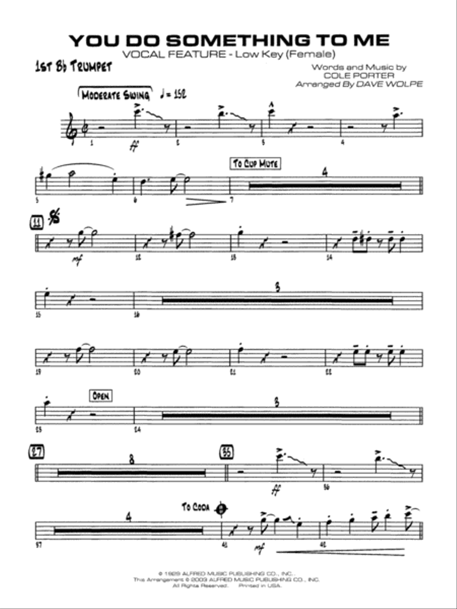 You Do Something to Me: 1st B-flat Trumpet Jazz Ensemble scores gallery preview page 1