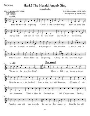 Hark The Herald Angels Sing(SATB)