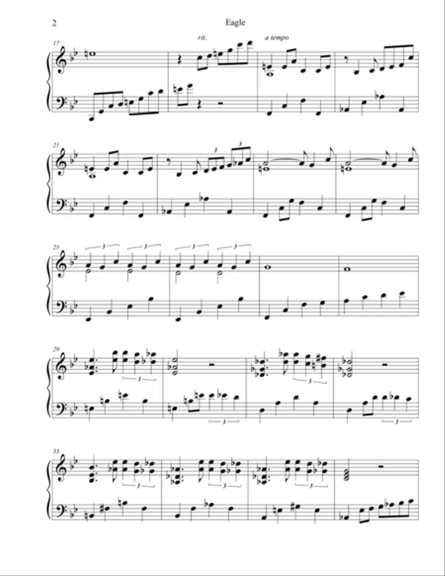 Eagle Piano Solo scores gallery preview page 2
