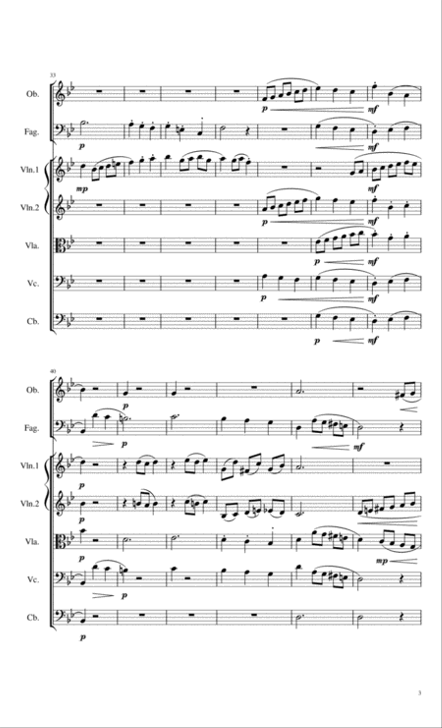 Minuet in G minor from the Note-Book of Anna Magdalene Bach Small Ensemble scores gallery preview page 3
