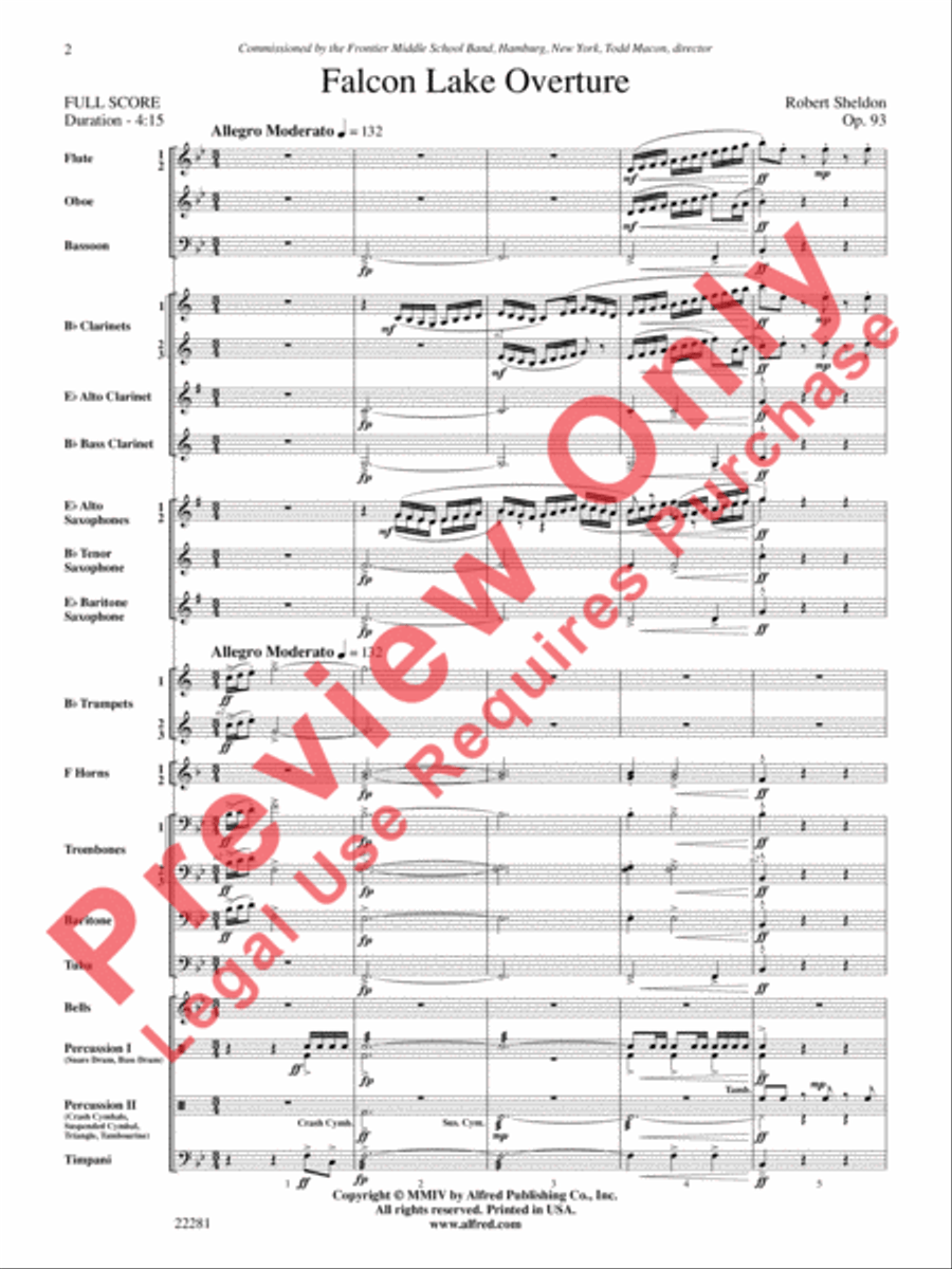 Falcon Lake Overture Concert Band scores gallery preview page 3