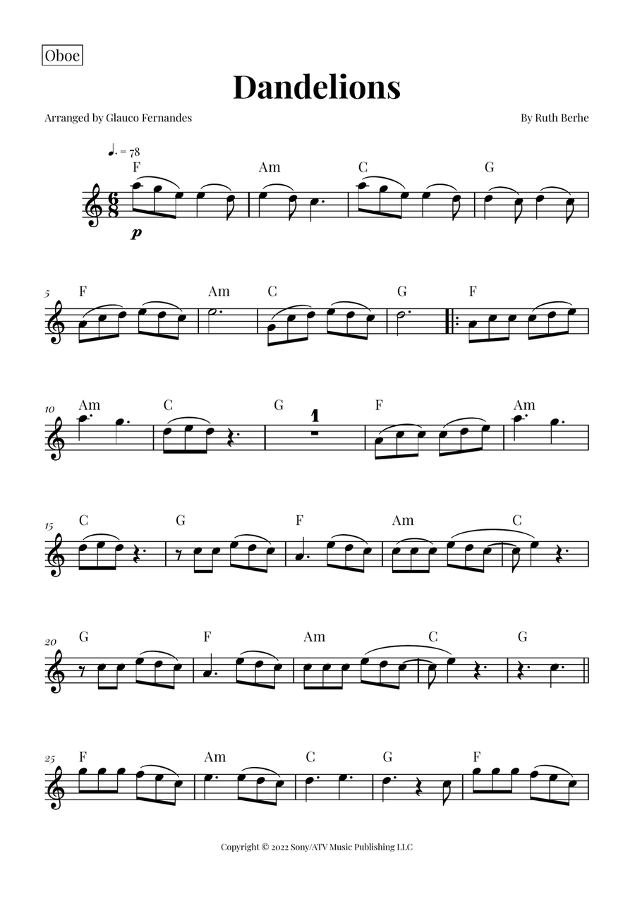 Dandelions Woodwind Duet scores gallery preview page 4