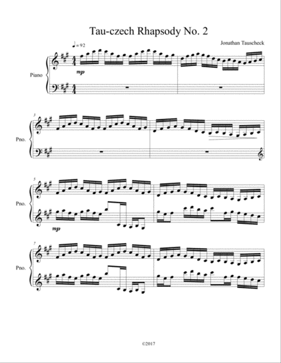 Tau-czech Rhapsody No. 2 Tau-czech Rhapsody No. 2 Piano Solo scores gallery preview page 1