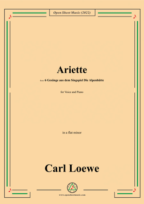 Loewe-Ariette,in a flat minor,for Voice and Piano