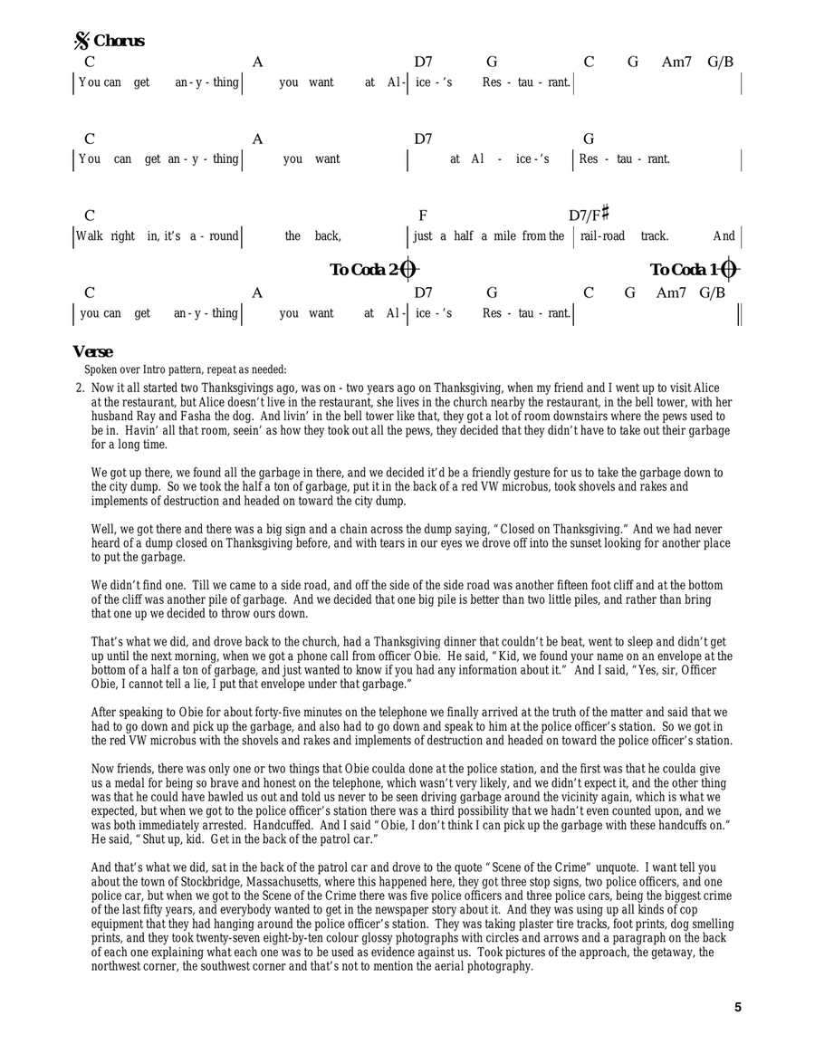 Alice's Restaurant Acoustic Guitar scores gallery preview page 2