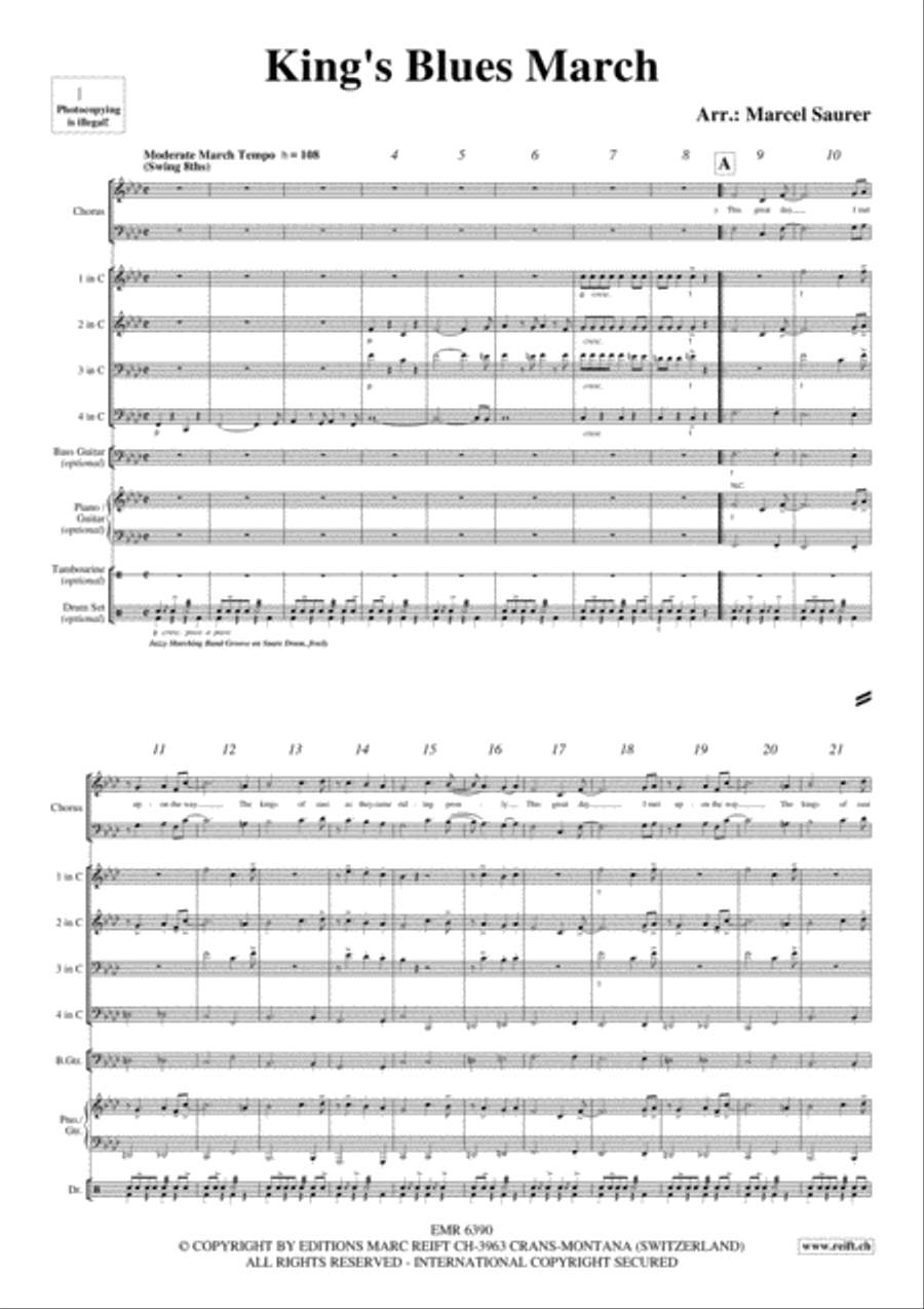 King's Blues March Brass Ensemble scores gallery preview page 4