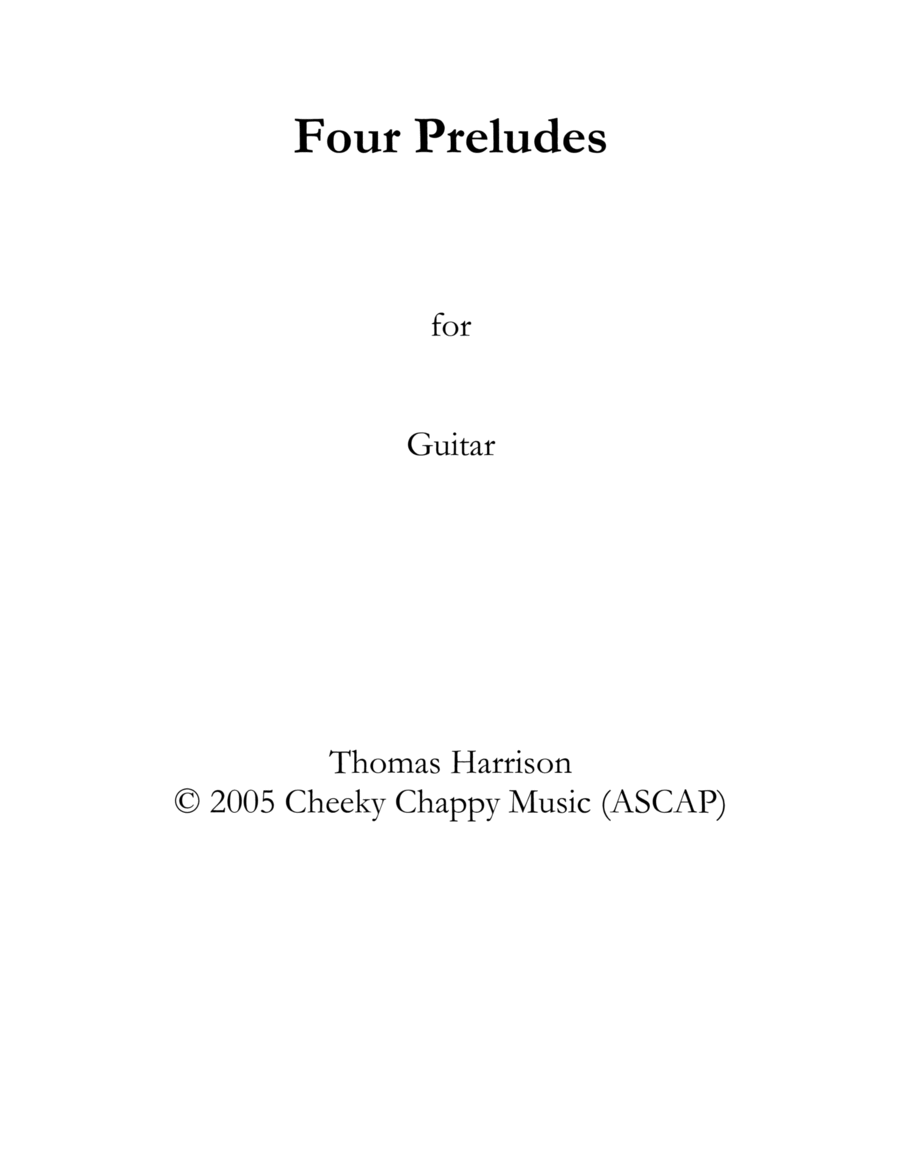 Four Preludes Classical Guitar scores gallery preview page 1