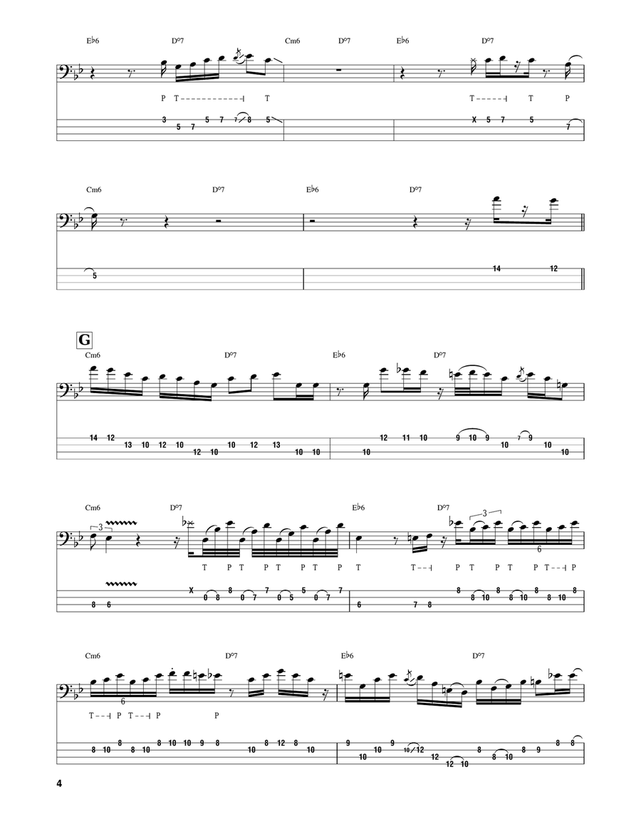 Lonnie's Lament Bass Guitar Tablature scores gallery preview page 4