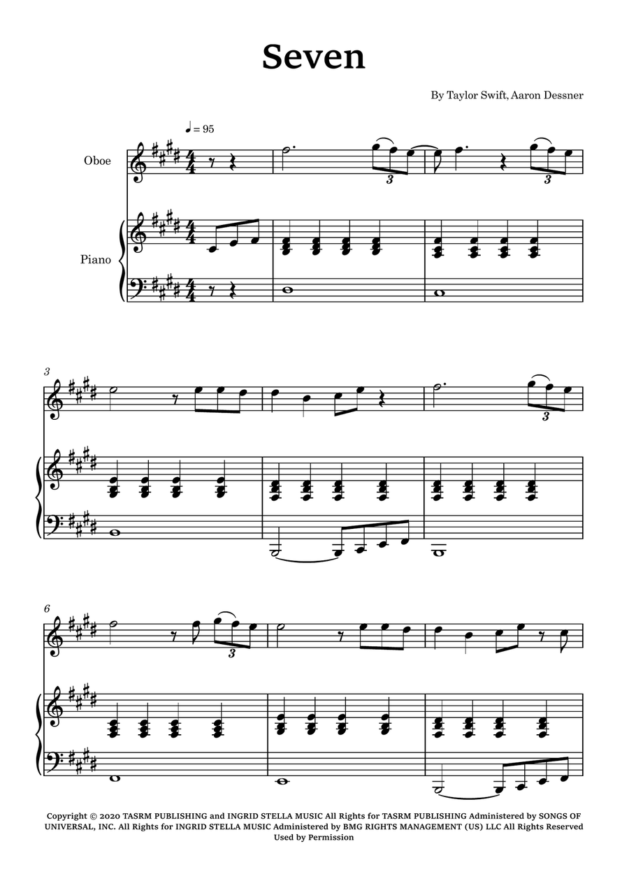 Seven Piano scores gallery preview page 1