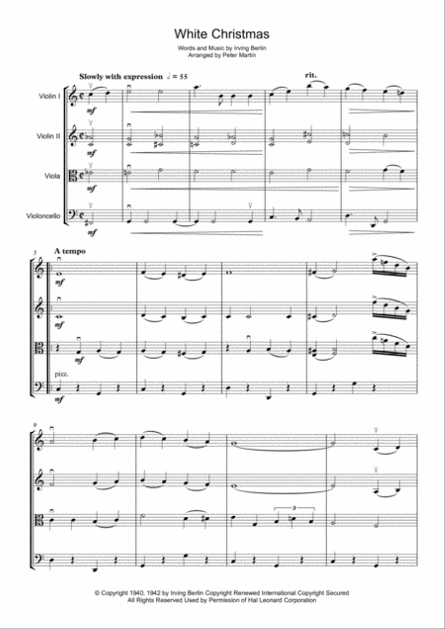White Christmas White Christmas String Quartet scores gallery preview page 5