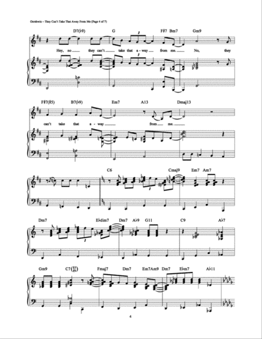 They Can't Take That Away From Me Piano, Vocal, Guitar scores gallery preview page 4