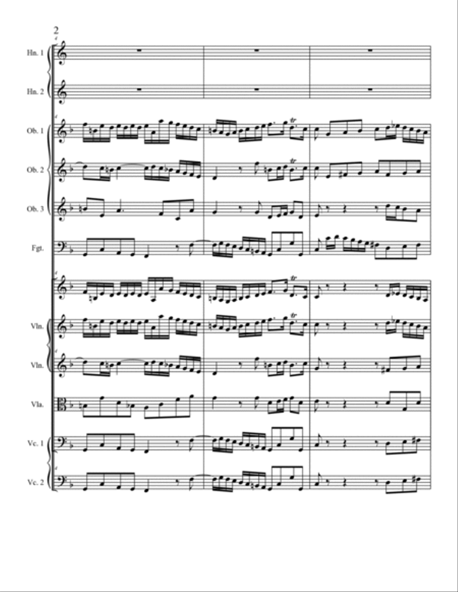 Brandenburg Concerto No 1 in F Major, BWV 1046 Chamber Orchestra scores gallery preview page 3