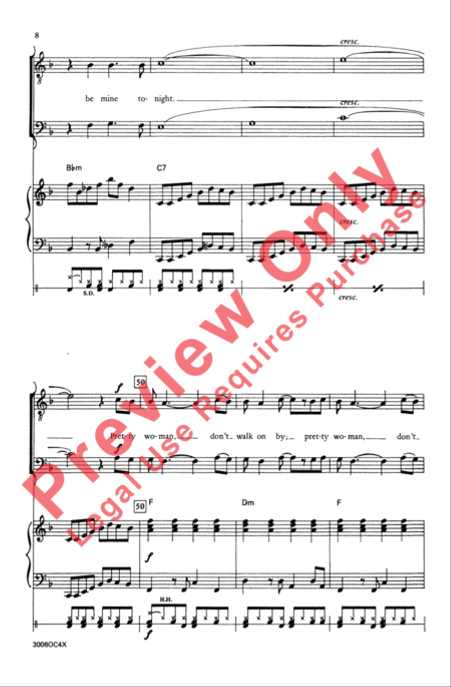 Oh, Pretty Woman Men's Choir scores gallery preview page 8