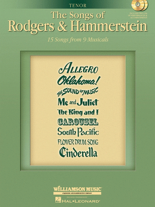 Book cover for Songs Of Rodgers And Hammerstein Tenor Book/2CD