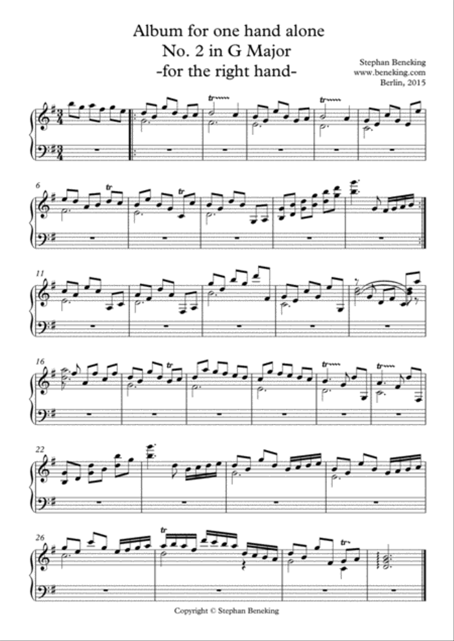 Album for One Hand Alone No. 1 Easy Piano scores gallery preview page 4