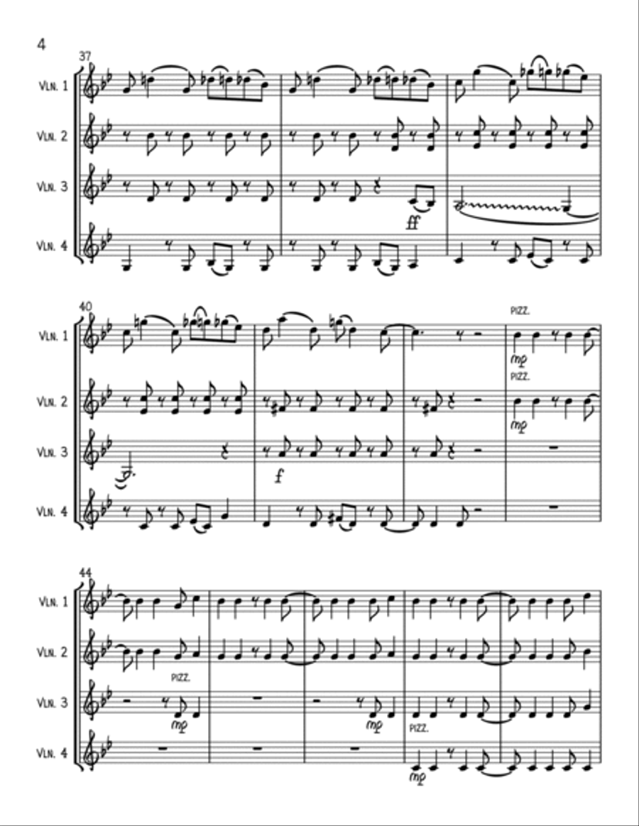 Bad Guy String Quartet scores gallery preview page 4