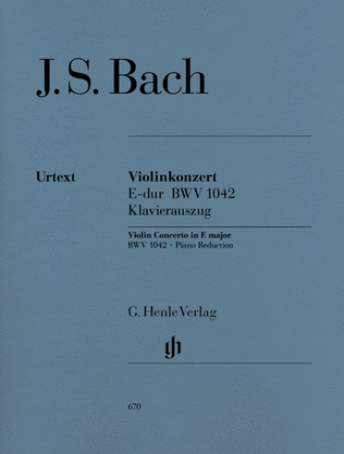 Book cover for Concerto for Violin and Orchestra in E Major BWV 1042