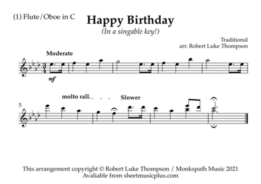 Happy Birthday (in a singable key!) for Concert or Wind Band Instruments image number null