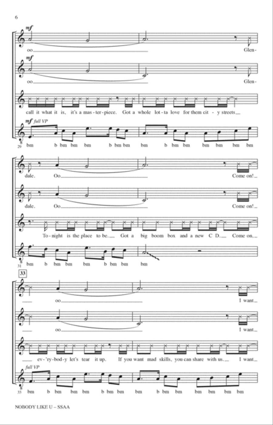 Nobody Like U (from Turning Red) (arr. Deke Sharon) SSAA scores gallery preview page 5