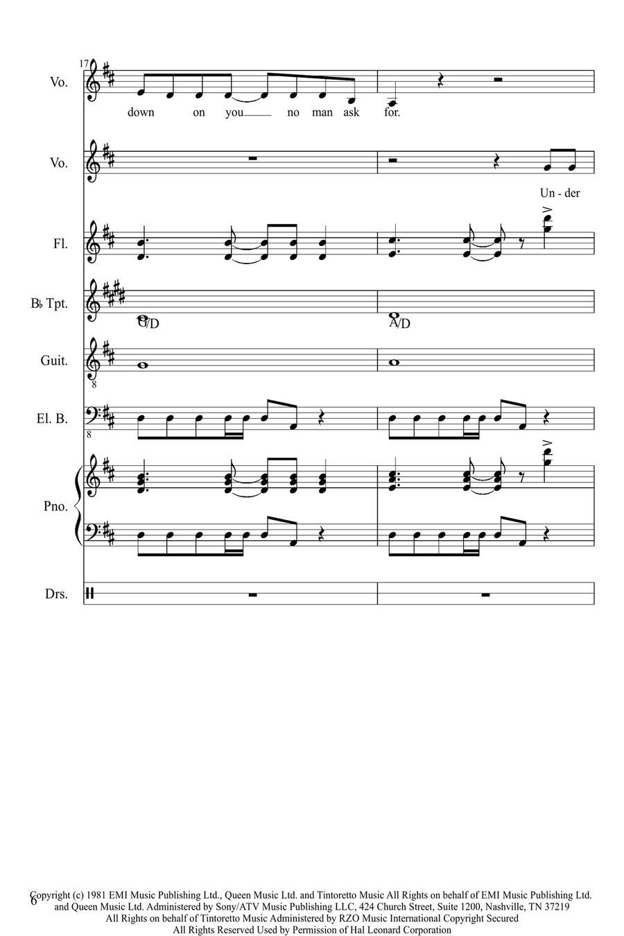 Under Pressure Vocal Duet scores gallery preview page 6
