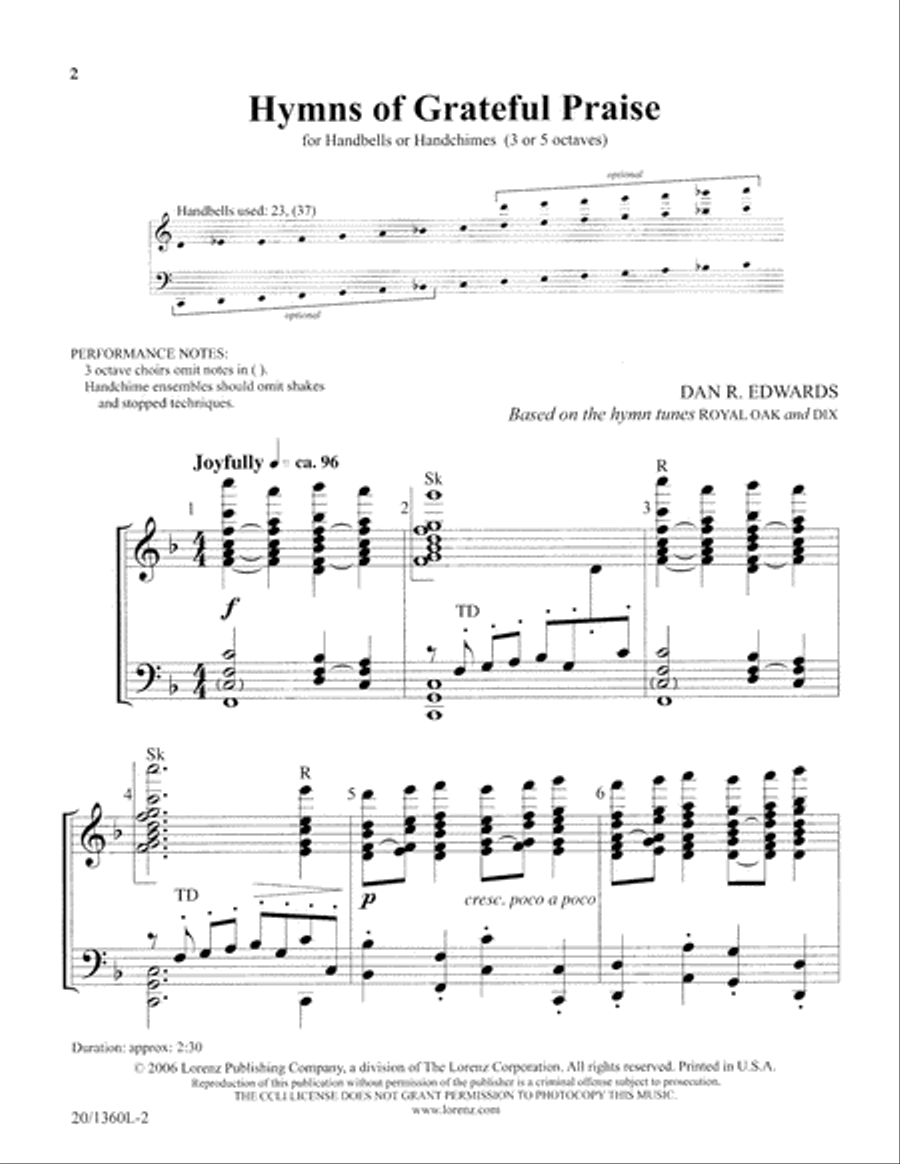 Hymns of Grateful Praise 5-Octaves scores gallery preview page 2