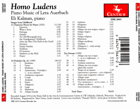 Homo Ludens - Piano Music of Lera Auerbach