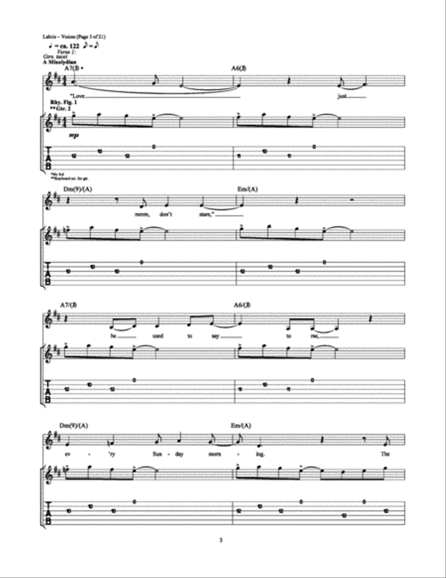 Voices Electric Guitar scores gallery preview page 3