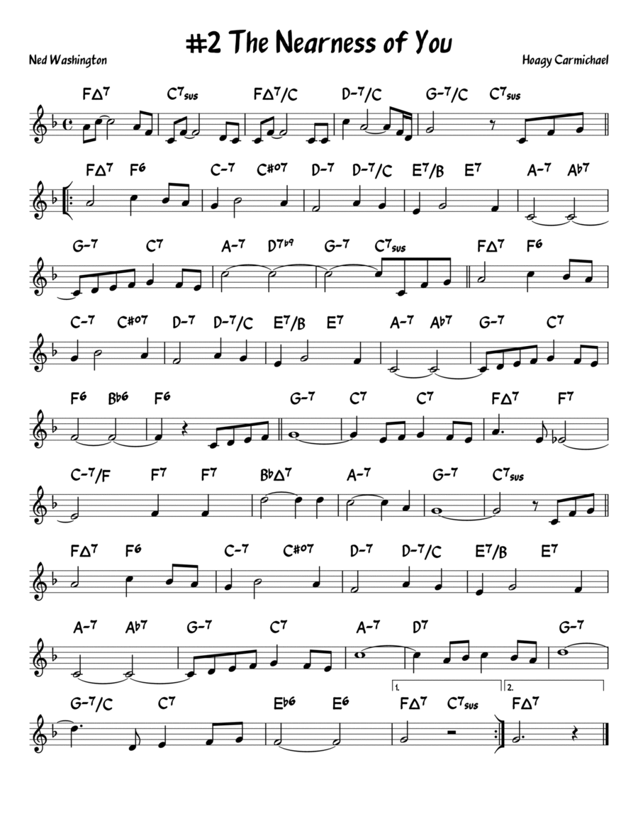 The Nearness Of You Piano scores gallery preview page 1