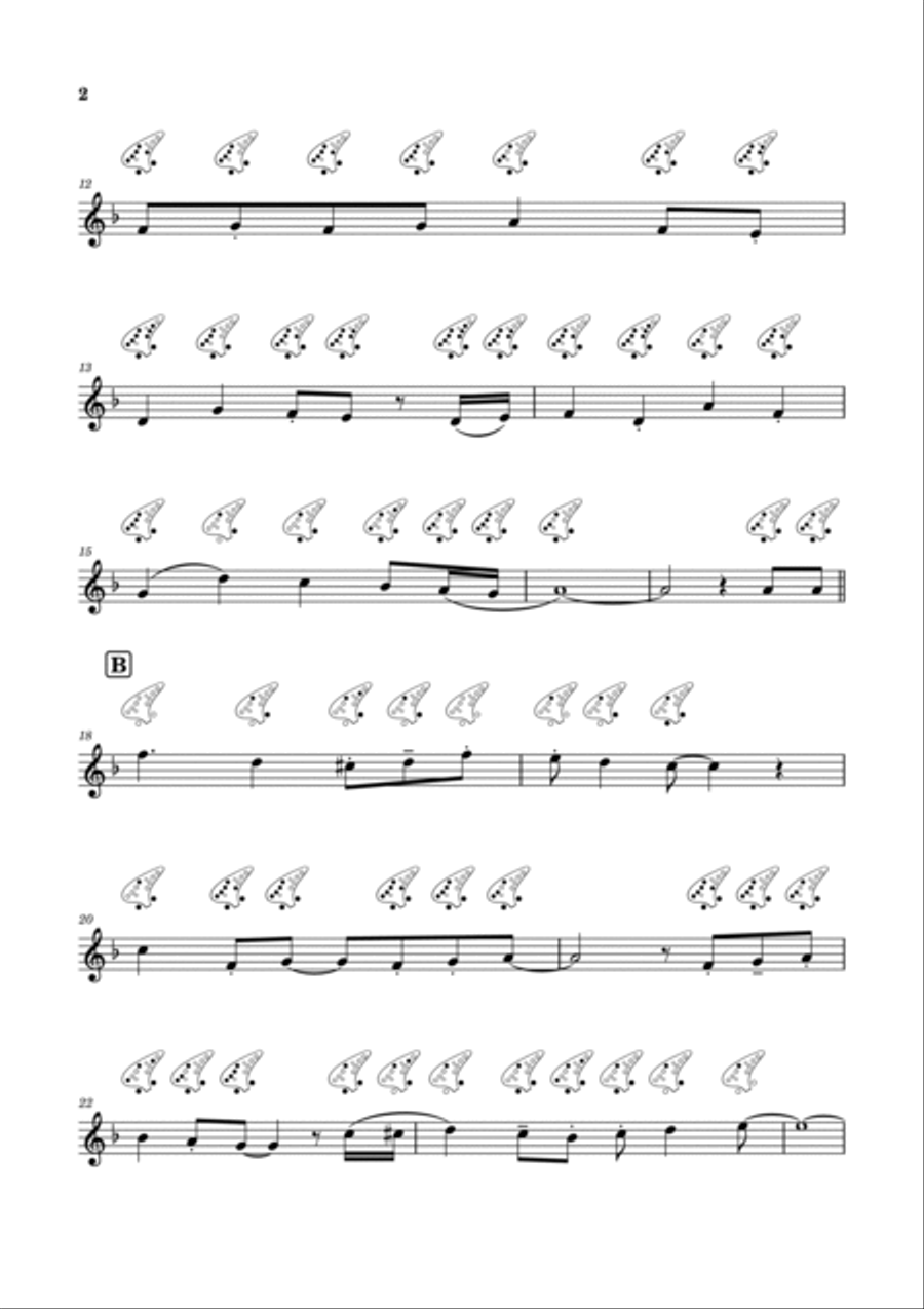 Detective Conan: Main Theme ocarina scores gallery preview page 3