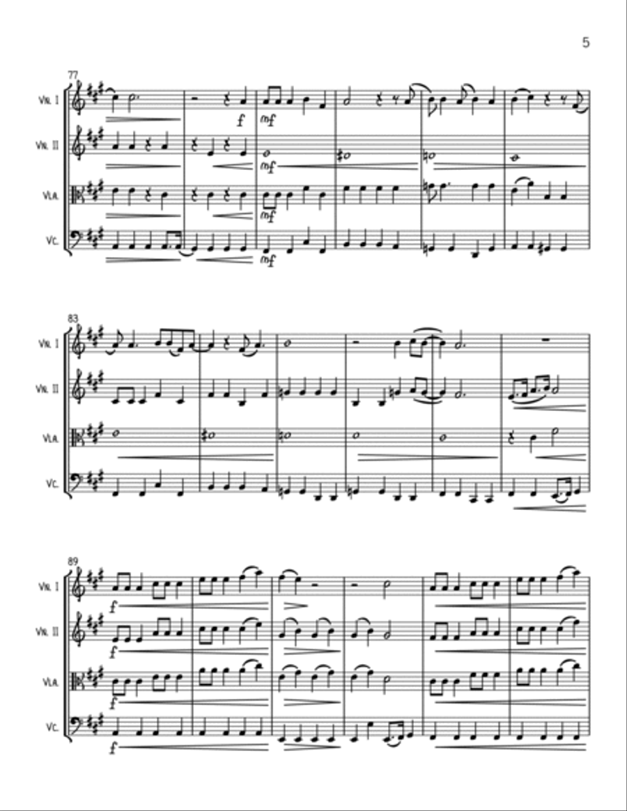 I Want You To Want Me String Quartet scores gallery preview page 5