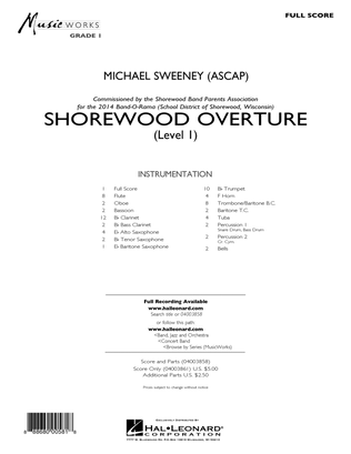 Book cover for Shorewood Overture (for Multi-level Combined Bands) - Full Score (Level 1)