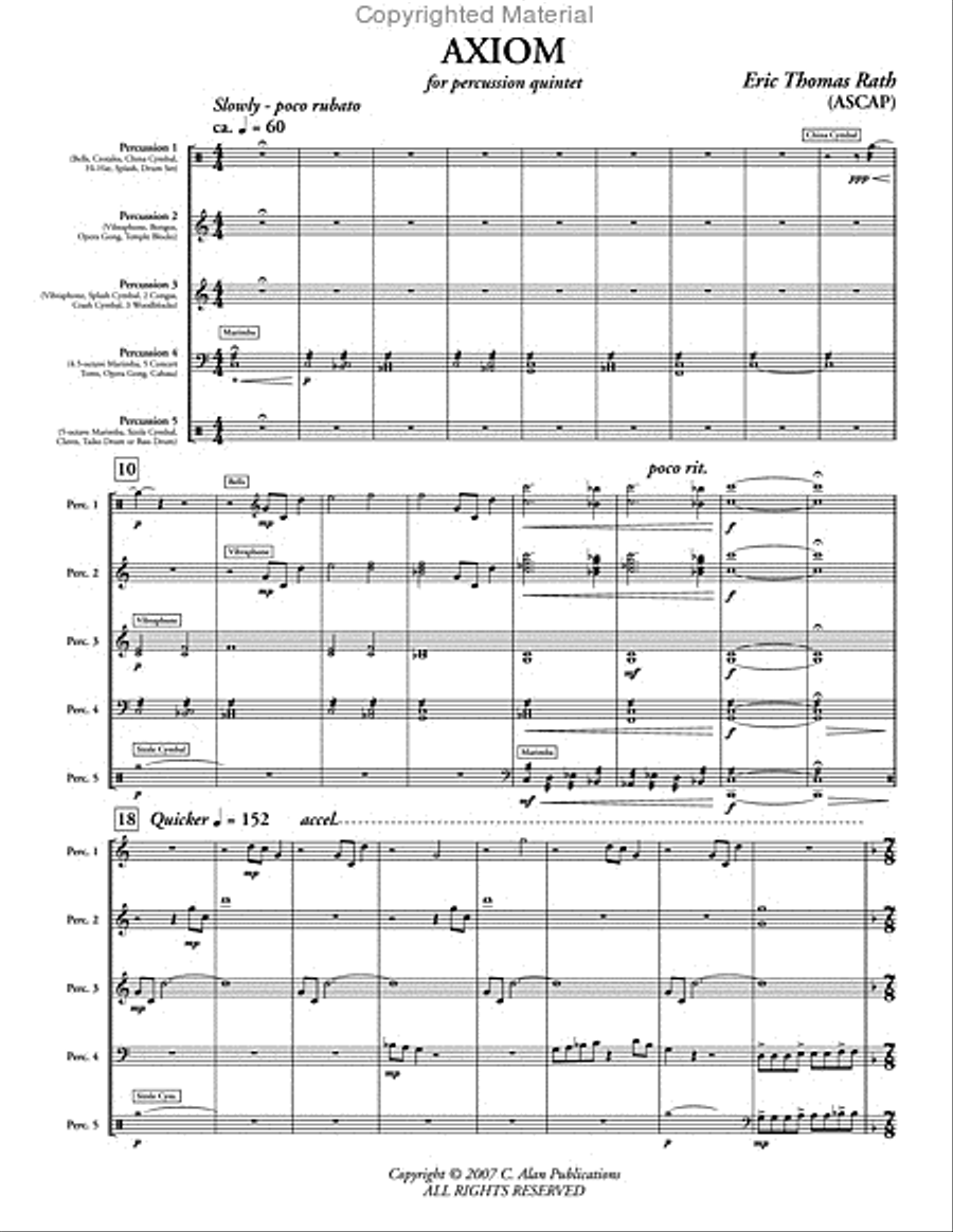 Axiom (score only) Percussion Ensemble scores gallery preview page 2