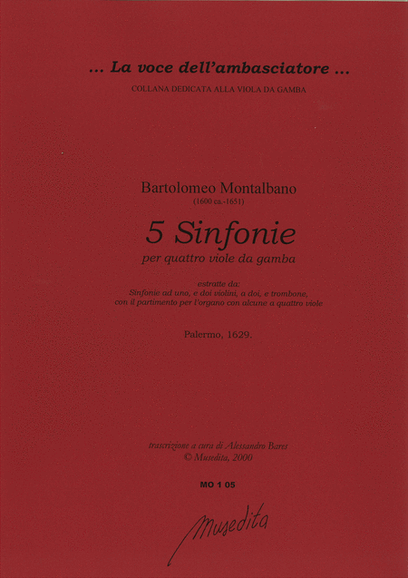 5 Sinfonie per 4 viole da gamba (from  Sinfonie  Palermo, 1629)