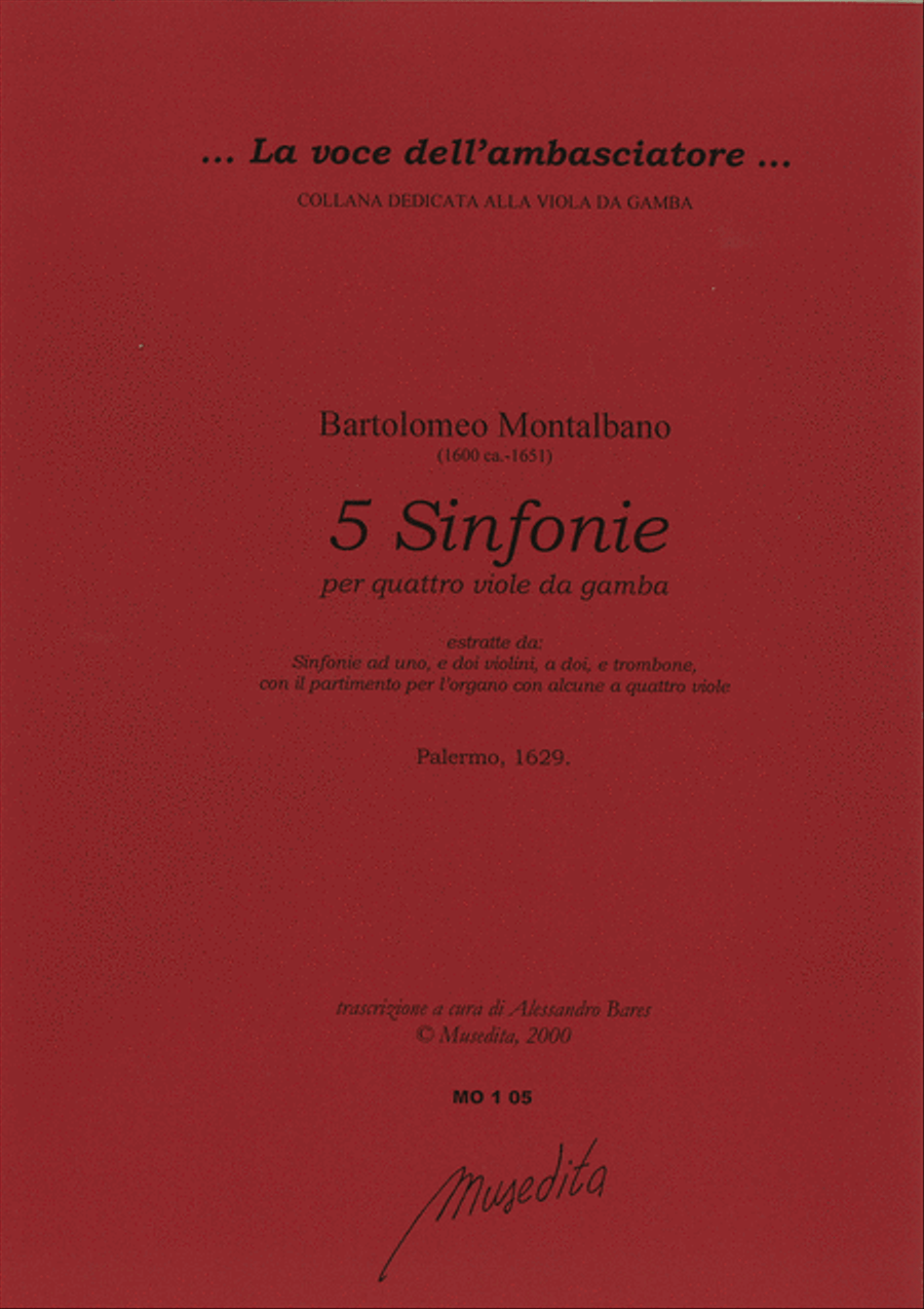5 Sinfonie per 4 viole da gamba (Palermo, 1629) Viola scores gallery preview page 1
