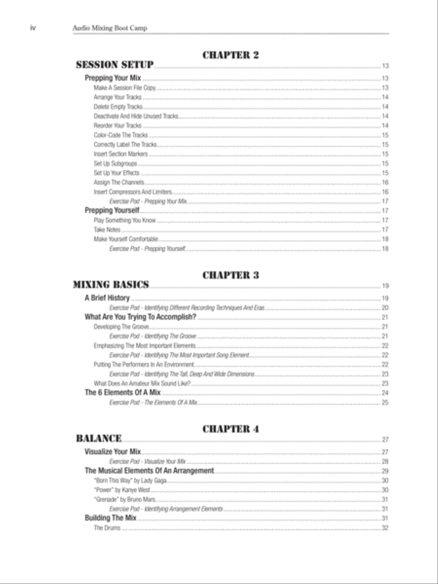 Audio Mixing Boot Camp Textbook scores gallery preview page 3