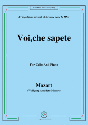 Mozart-Voi,che sapete,for Cello and Piano