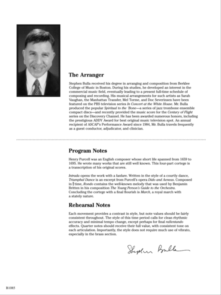 A Purcell Cortege: Score A Purcell Cortege: Score Concert Band scores gallery preview page 2