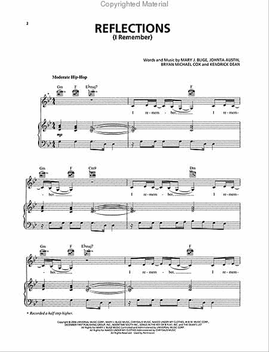 Mary J. Blige - Reflections (A Retrospective) Piano, Vocal, Guitar scores gallery preview page 2