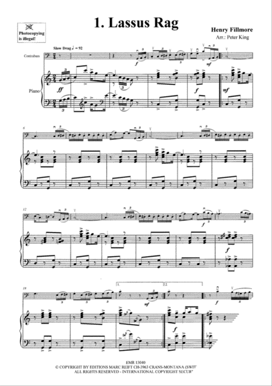 15 Rags Double Bass scores gallery preview page 3