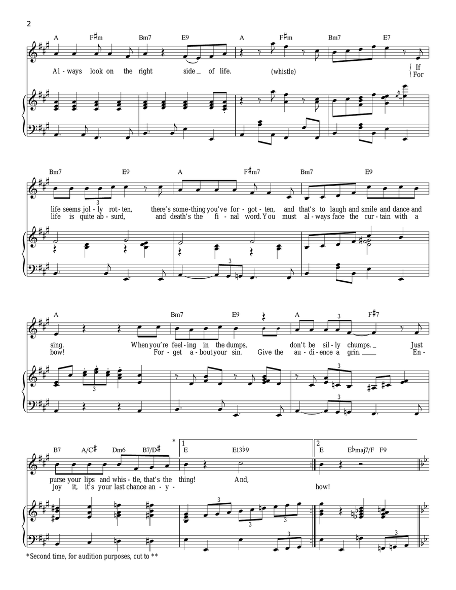 Always Look On The Bright Side Of Life (from Monty Python's Spamalot) Piano, Vocal scores gallery preview page 2