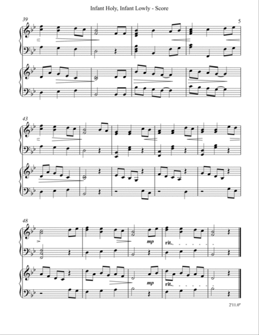 Infant Holy, Infant Lowly, Harp Duet Celtic Harp scores gallery preview page 5