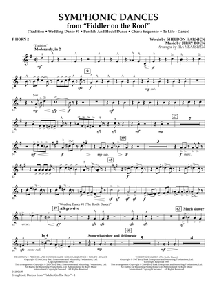 Symphonic Dances (from Fiddler On The Roof) (arr. Ira Hearshen) - F Horn 2