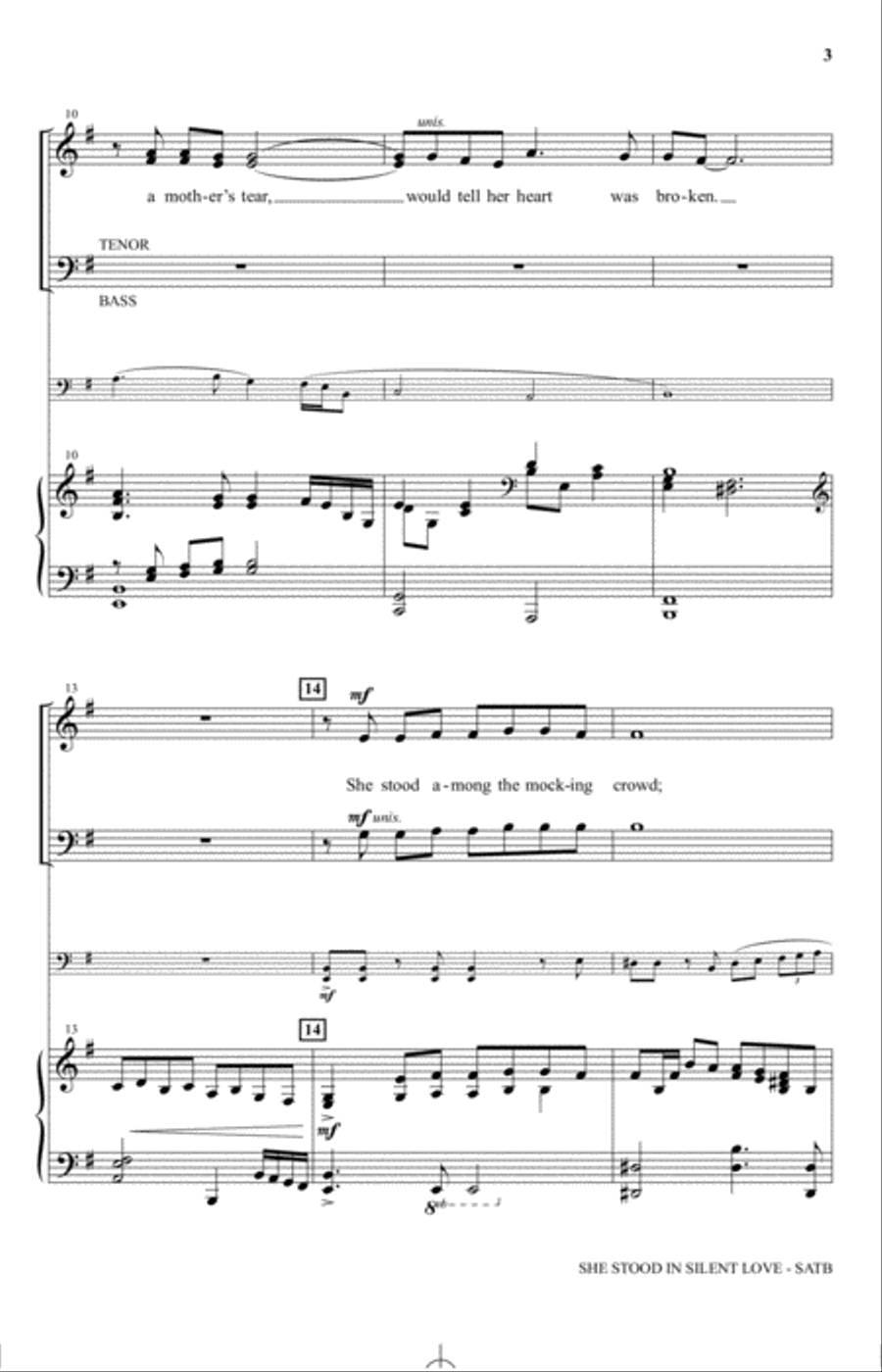She Stood In Silent Love 4-Part scores gallery preview page 2