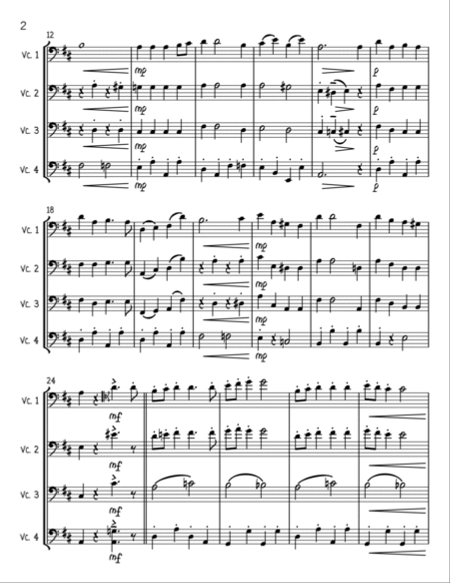 Santa Claus Is Comin' To Town Cello scores gallery preview page 2