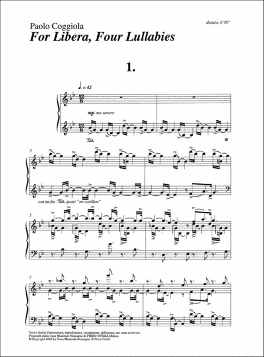 For Libera, four lullabies Piano Solo scores gallery preview page 2