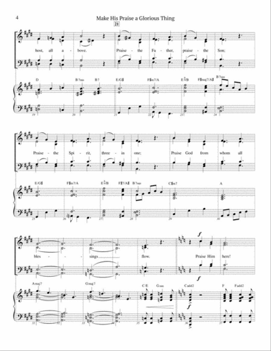 Make His Praise a Glorious Thing 4-Part scores gallery preview page 4