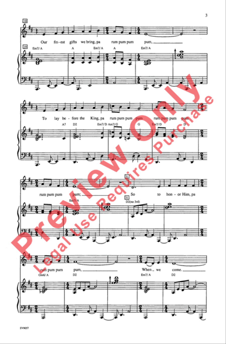 The Little Drummer Boy The Little Drummer Boy Unison Choir scores gallery preview page 3