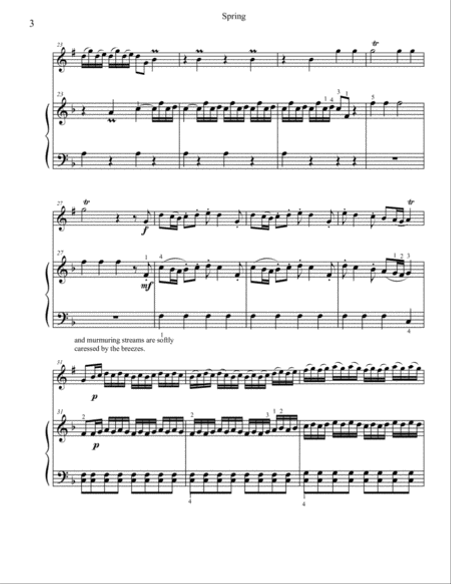 Classical Duets for Clarinet & Piano: 4 Selections from Vivaldi's Four Seasons Woodwind Duet scores gallery preview page 3