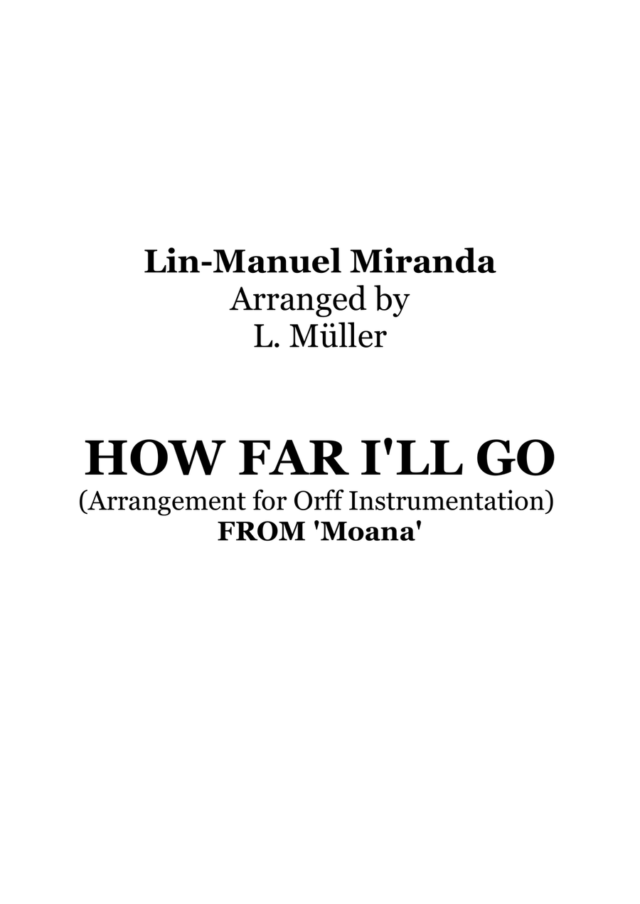 How Far I'll Go Orff Instrument scores gallery preview page 2